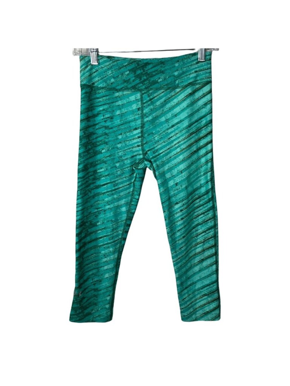 Under Armour HeatGear Capri Leggings Women Small Teal Compression Active